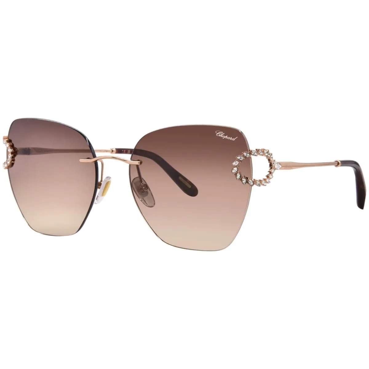 Chopard SCHM14S 0300 Sunglasses Women`s Copper Gold/brown Gradient Lenses 57mm