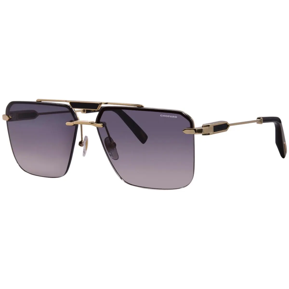 Chopard SCHM11 0300 Sunglasses Men`s Rose Gold/smoke Rimless Style 63mm