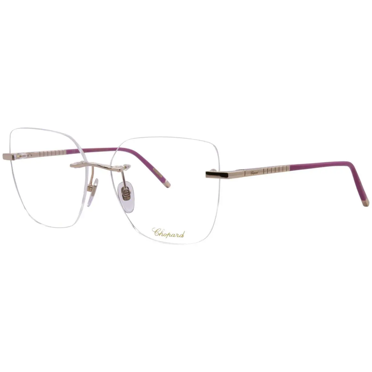 Chopard VCHG25M 300Y Titanium Eyeglasses Women`s Rose Gold Rimless 56mm