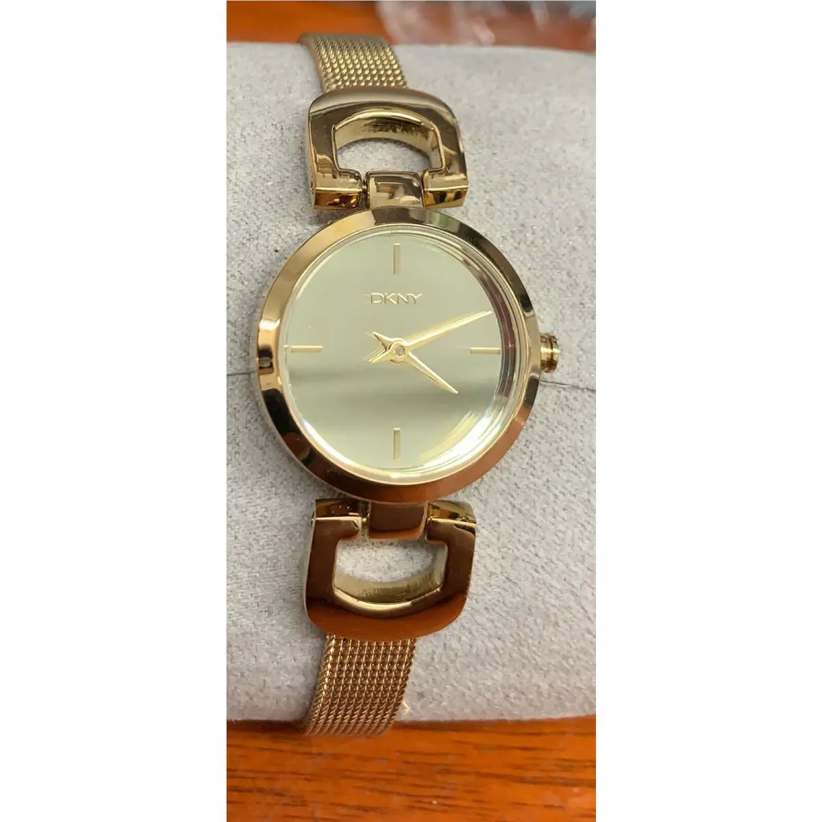 Dkny NY2101 Gold Dial Gold Tone Stainless Steel Mesh Women`s Watch