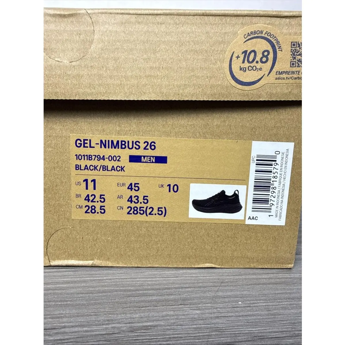 Asics shoes - ASICS Gel Nimbus 26 - Gel Nimbus - 1011B794-002 - Triple Black (UPC: 0197298185790) 13