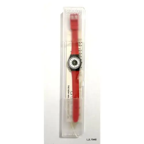 Swatch Quartz Watch Red in Case