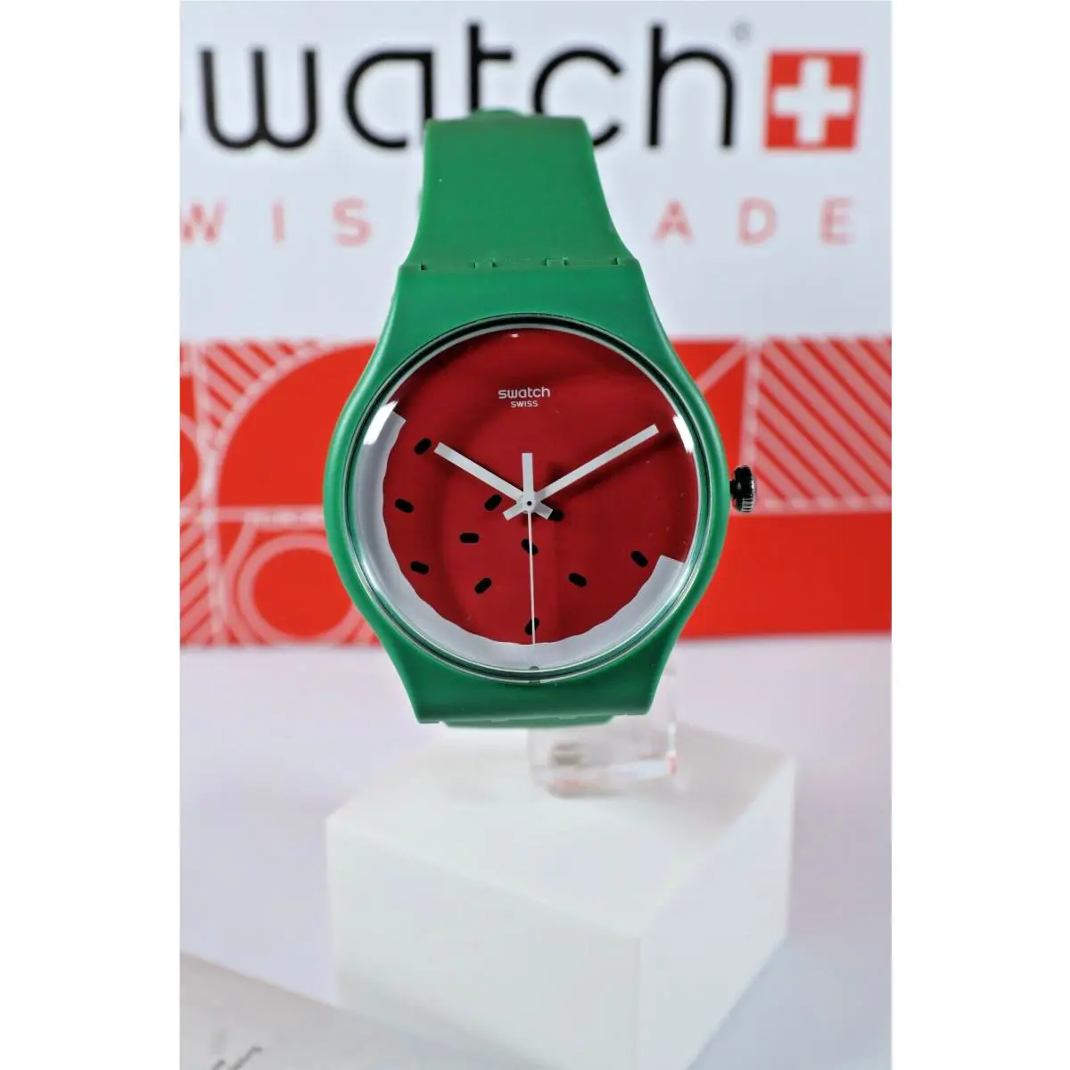 Swatch Swiss Limited Watermelon Watch Too Cool Green Pasteque SUOG109 41MM