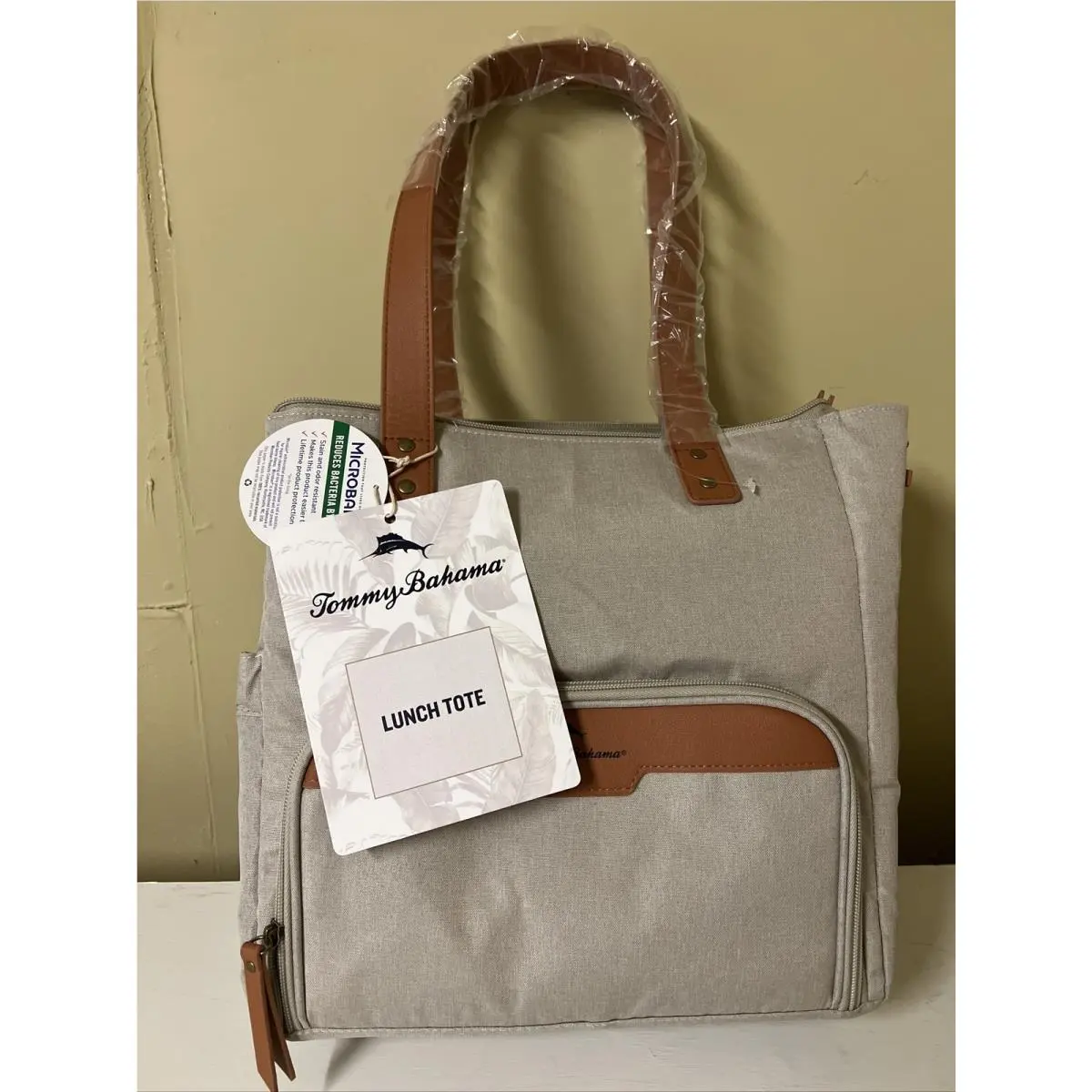 Tommy Bahama Lunch Tote Microban Gray Stain Odor Resistant Thermal Insulated