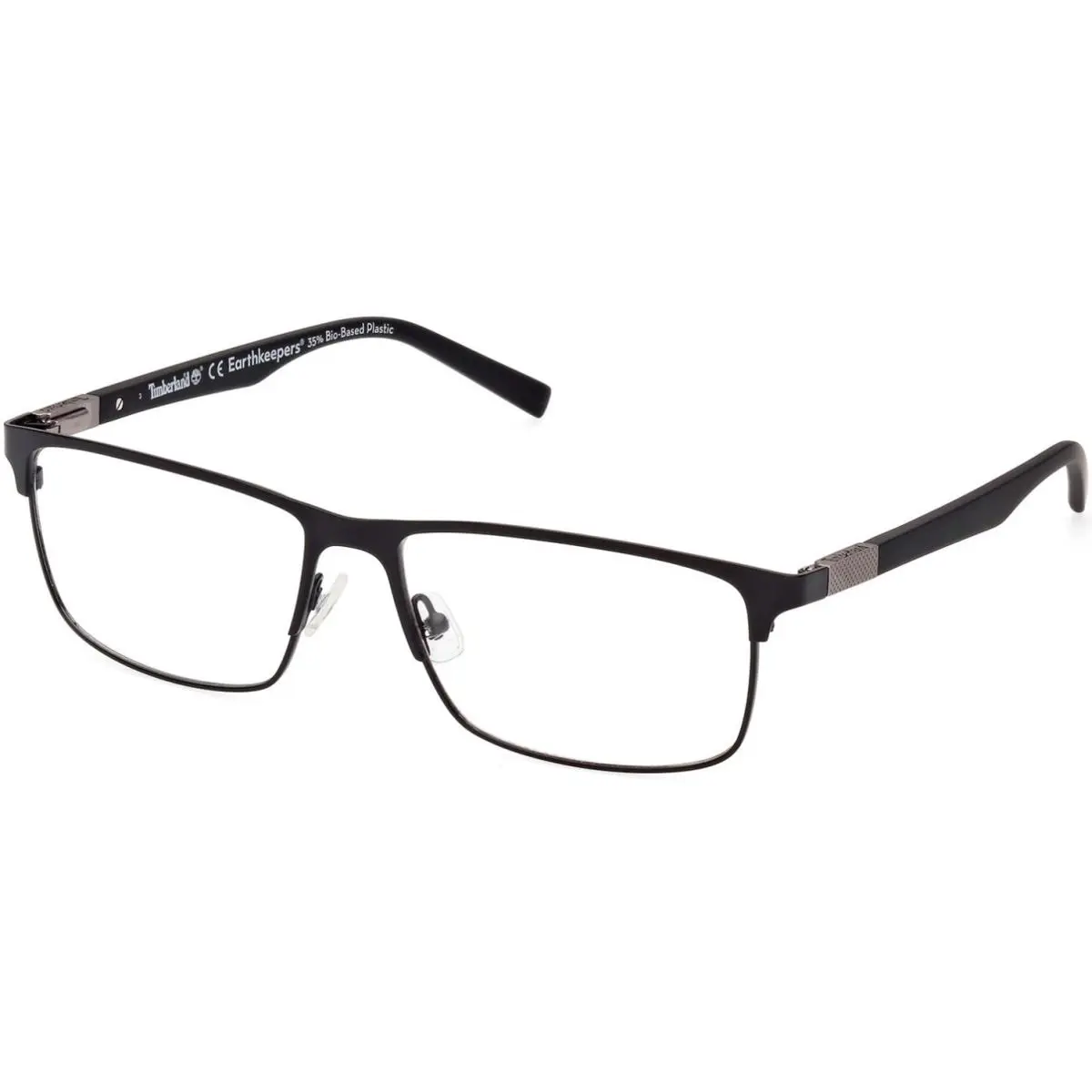 Timberland TB1651 002 Matte Black Clear Lens Metal 58 mm Men`s Eyeglasses