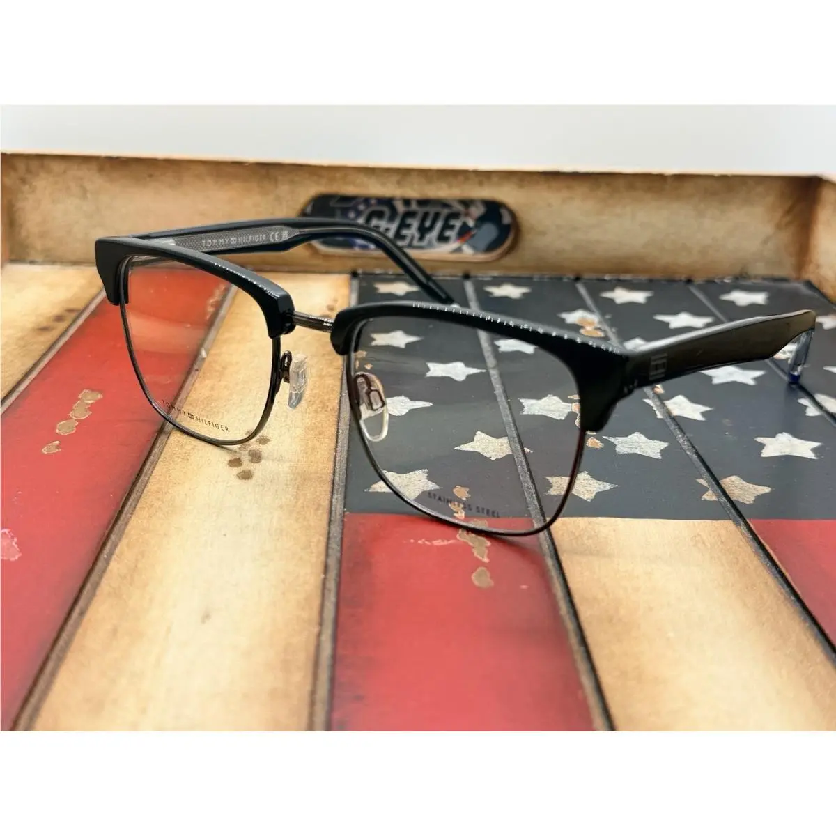 Tommy Hilfiger TH1988 807 Black Stainless Eyeglasses 54mm Frame Option To Add RX
