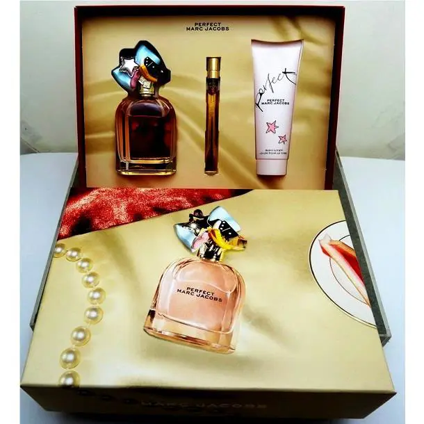 Marc Jacobs Perfect 3 Pc. Gift Set Two Perfume Parfum with Body Lotion