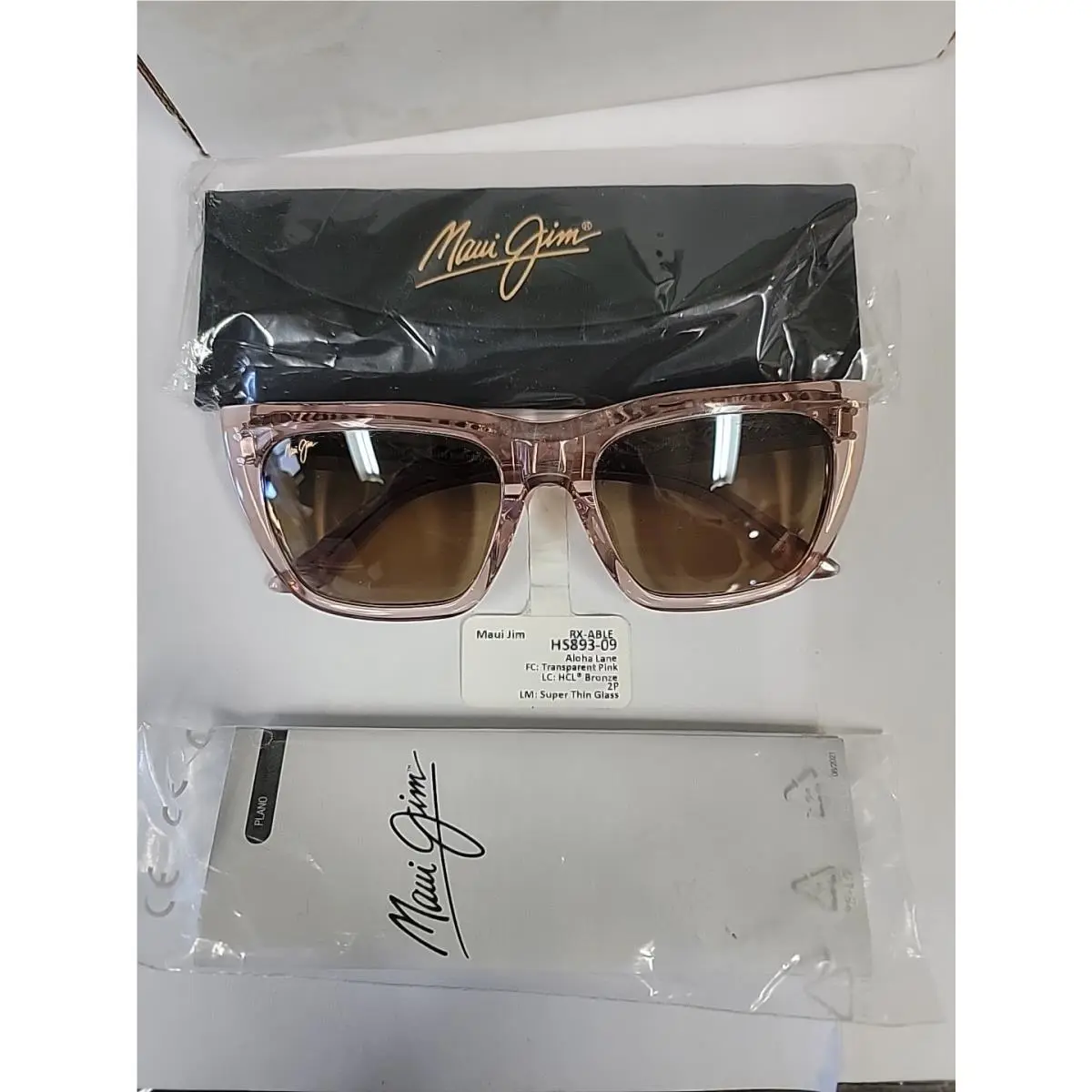 Maui Jim Hs893-09 Transparent Pink Hcl Bronze Super Thin Glass Polarized