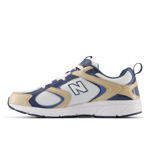 New Balance shoes - White/Gold Metallic/Vintage Indigo/Heron Blue 15