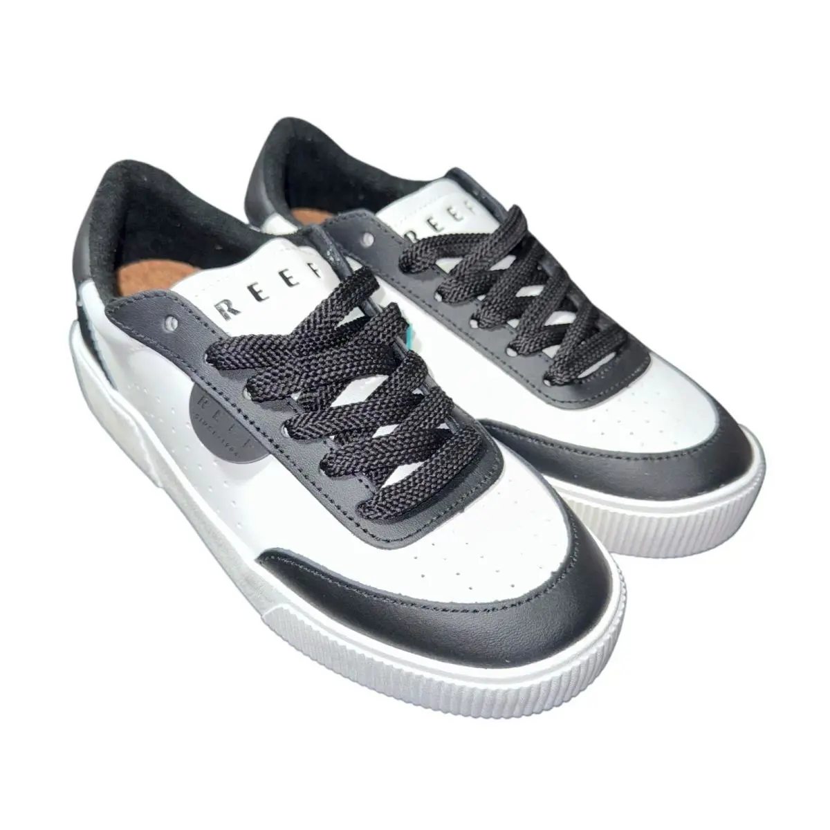Reef Lay Day Seas Women`s White and Black Slip-on Sneakers SZ/6.5