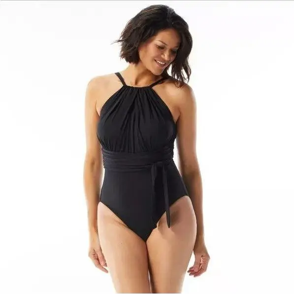 Coco Reef 36C Wrap Belt Keepsake High-neck Grecian Swimwear One-piece Swimsuit