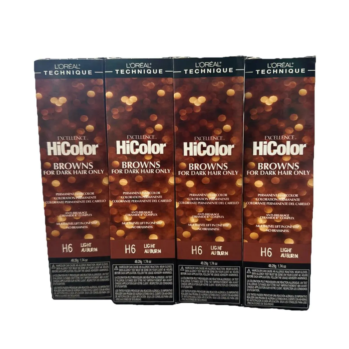 Loreal Exc. Creme Hicolor 1.74oz - H6 Light Auburn 4 Pack