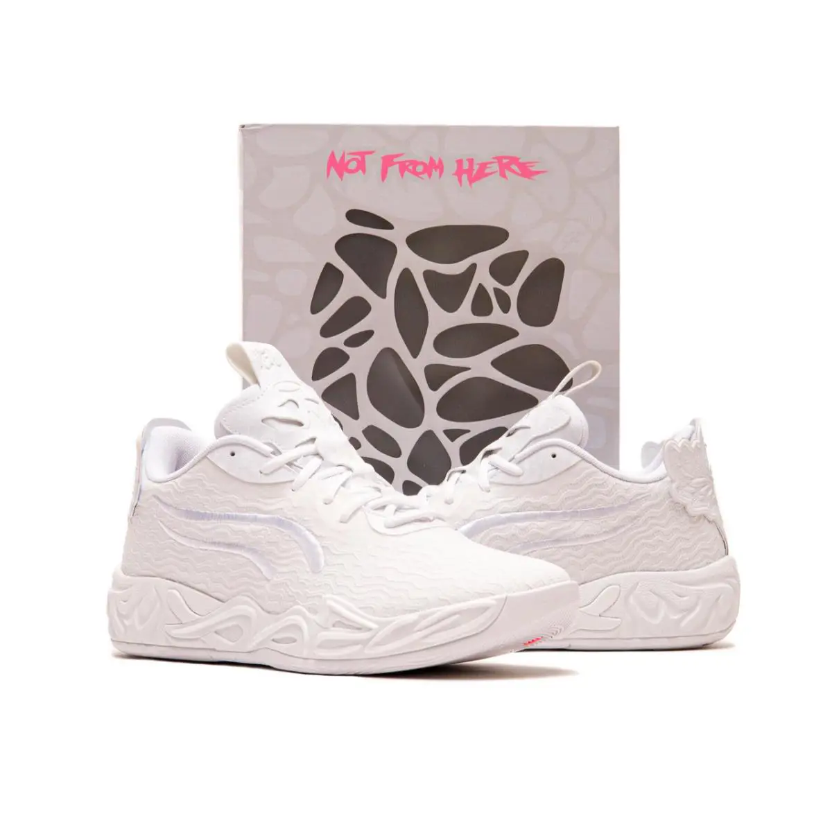 Puma Melo Lamelo Ball MB.04 LO Ice White Charlotte Hornets Basketball Shoes - White