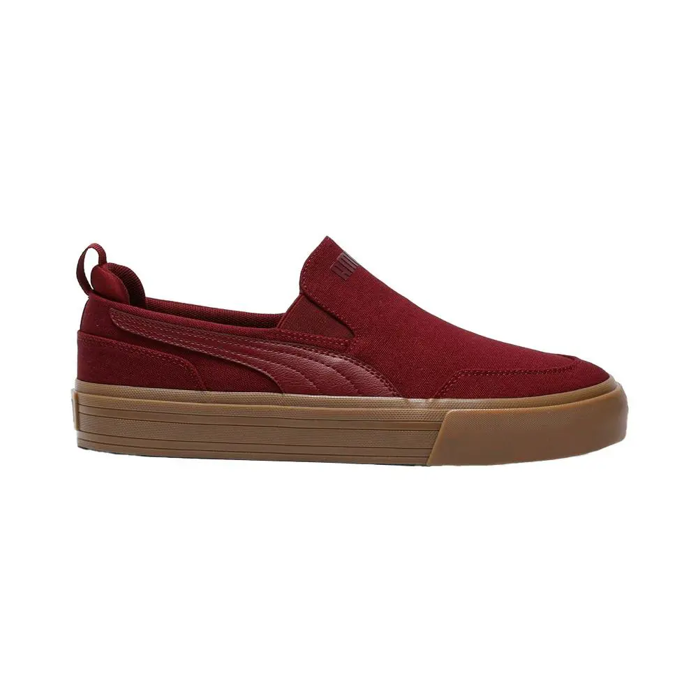 Puma Court Classic Vulc Slip On Mens Red Sneakers Casual Shoes 40021608 - Red
