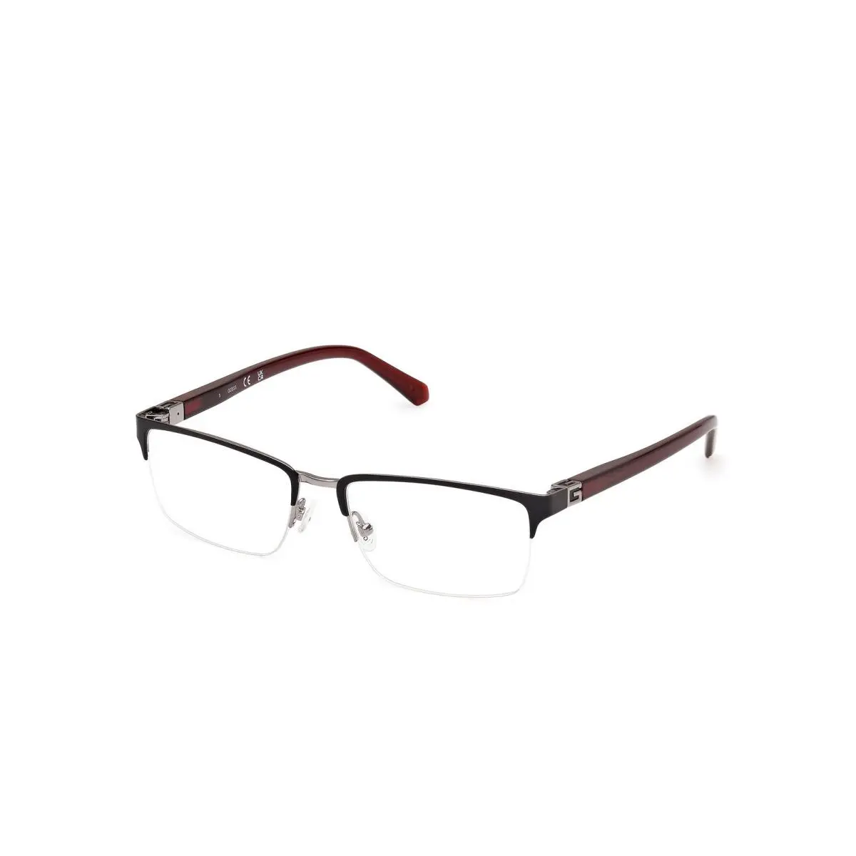 Guess GU 50191 Matte Black / Shiny Bordeaux 002 Size 56 Eyeglasses