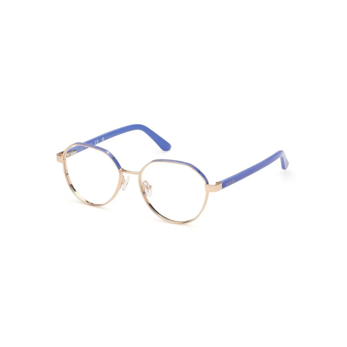 GU 50124 Shiny Pale Gold / Blue/monocolor 092 Size 51 Eyeglasses by Guess