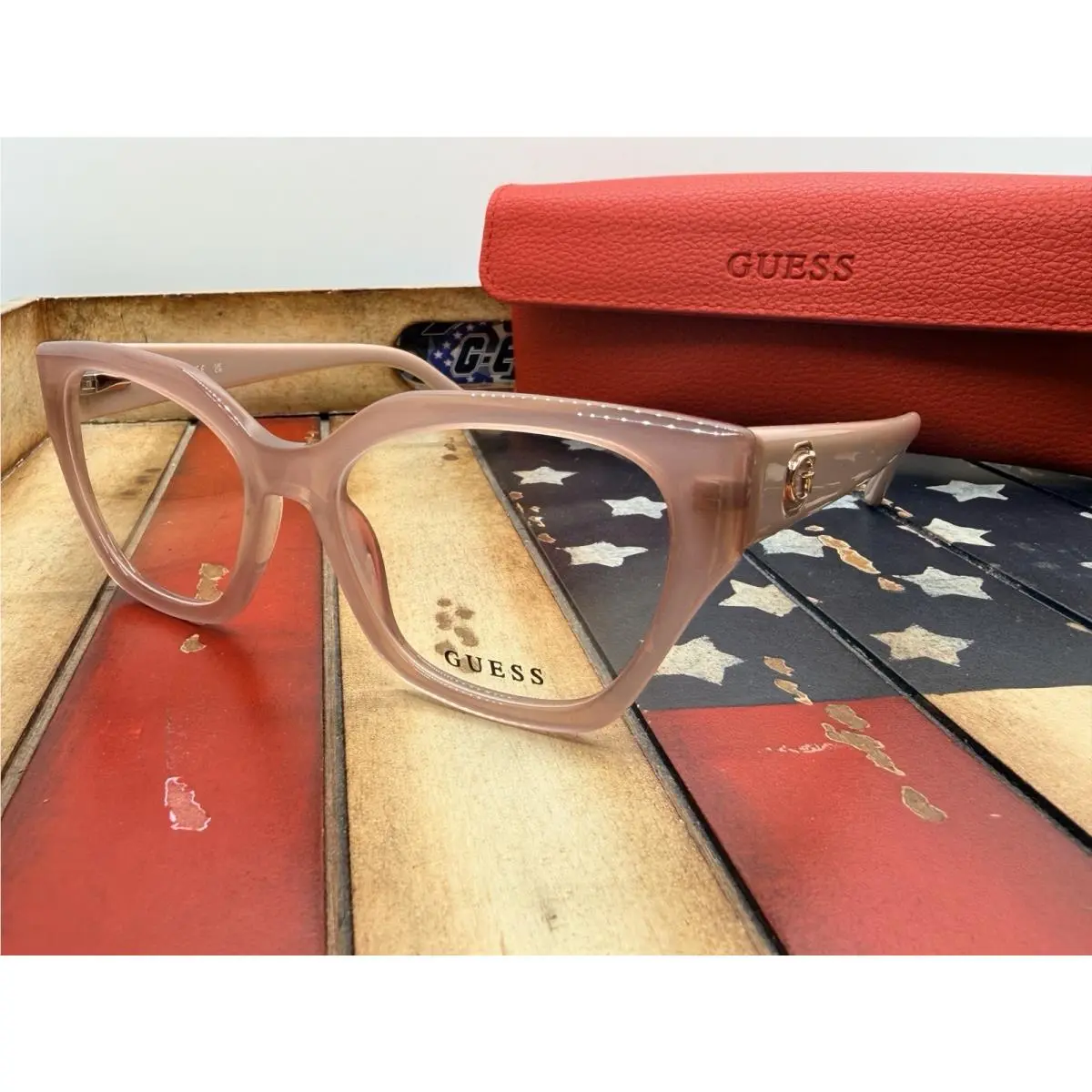Guess GU50112 067 Beige 53MM Women`s Eyeglasses Option To Add RX