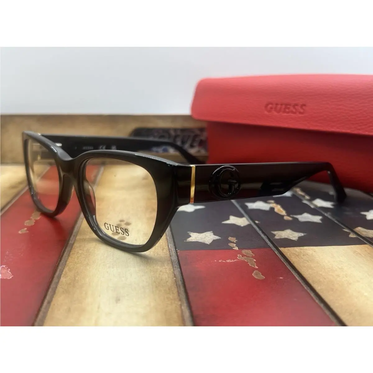 Guess GU50304/V 001 Black 52mm Eyeglasses Option To Add RX