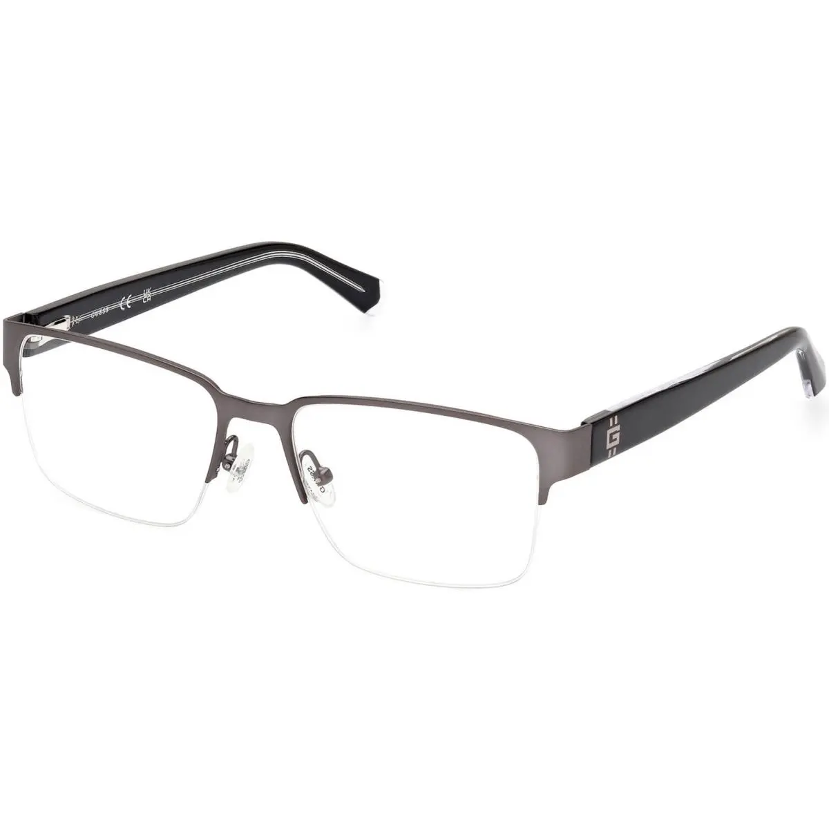 GU 50095 Matte Gunmetal / Black/crystal 009 Size 55 Eyeglasses by Guess