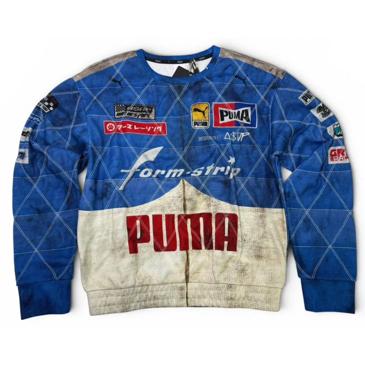 x Asap A$ap Rocky Quilted Sweatshirt Racing Blue 631125 Men`s 2XL Xxl by Puma