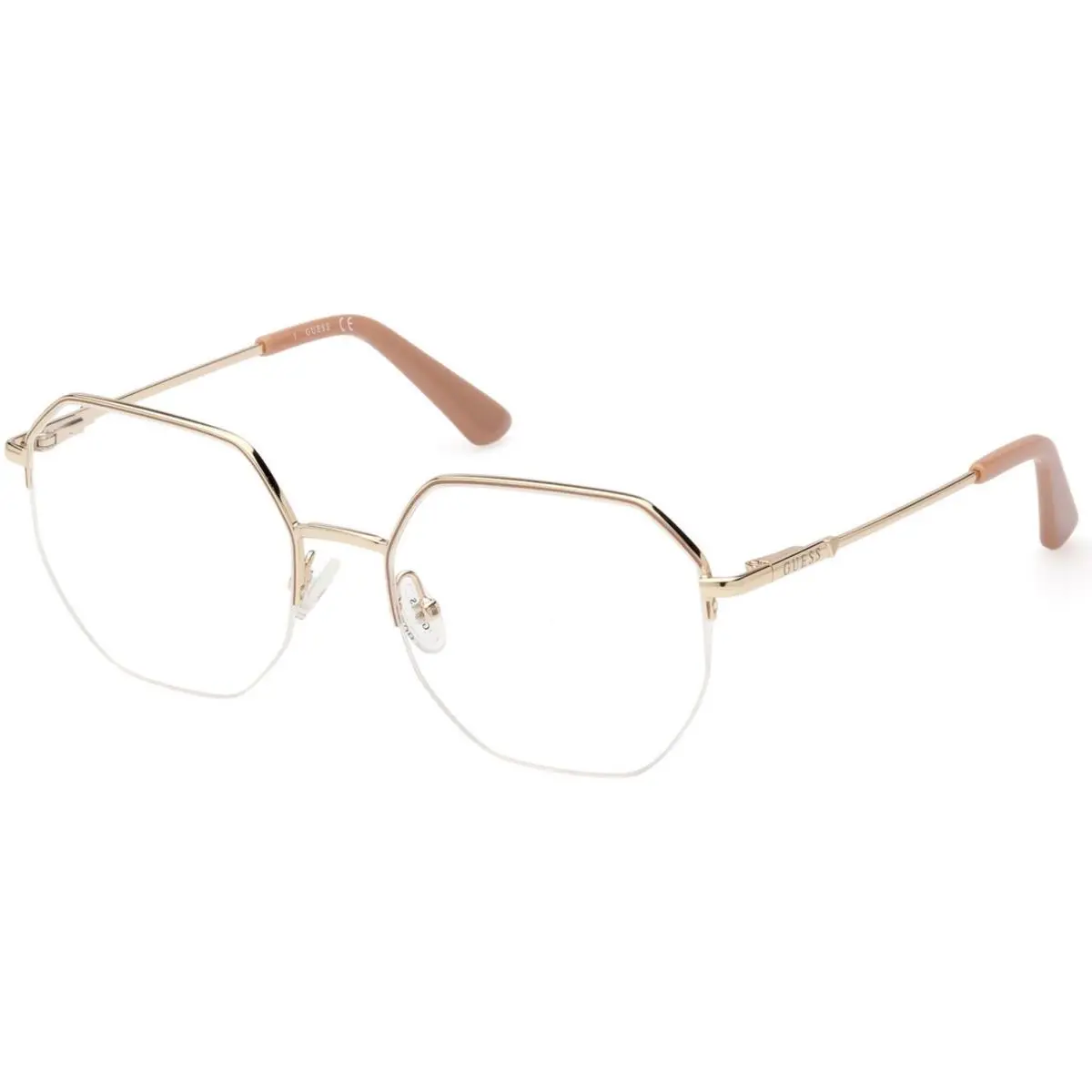 GU 2935 Beige/monocolor / Shiny Pink Gold 033 Size 49 Eyeglasses by Guess