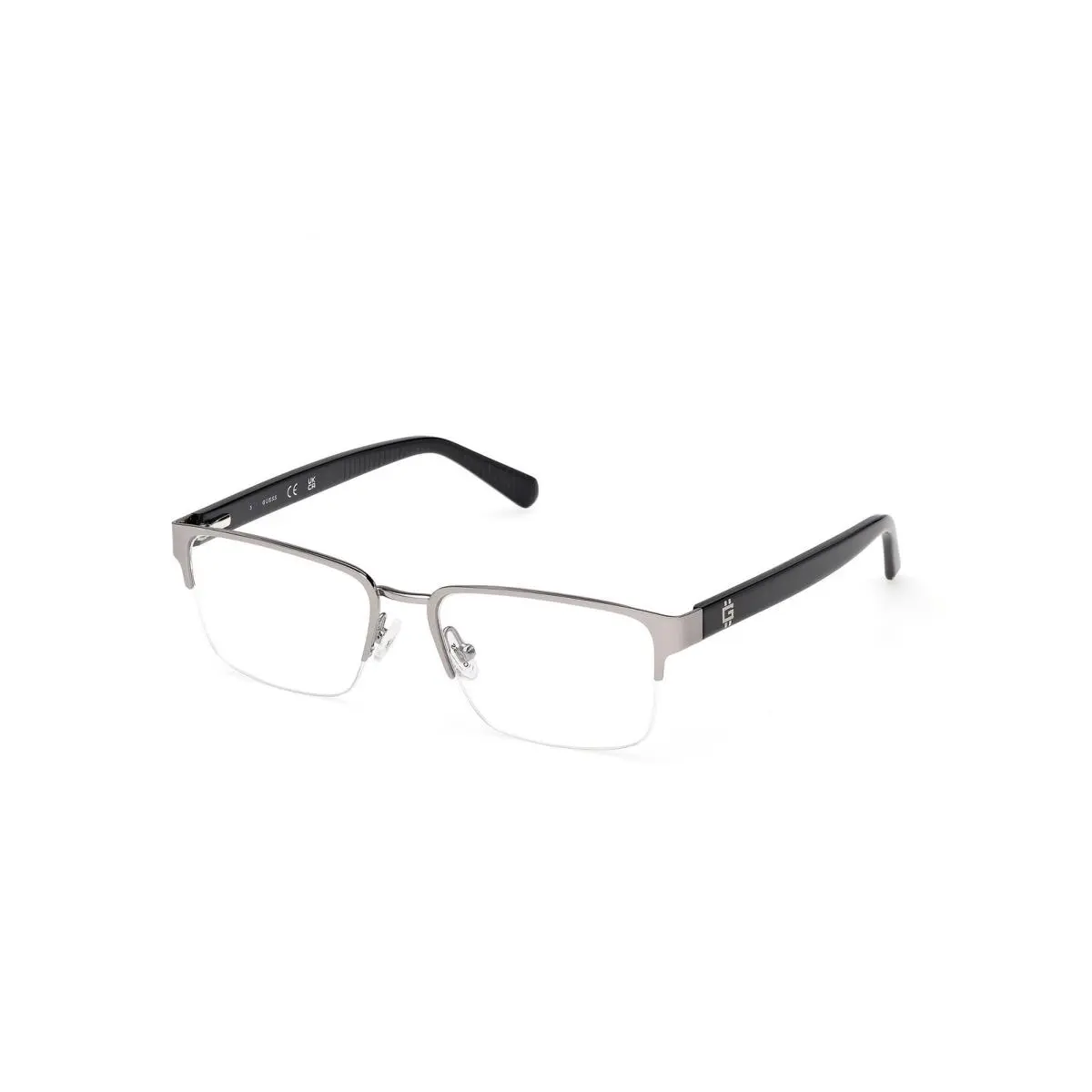 GU 50326 Matte Light Ruthenium Shiny Black 011 Size 53 Eyeglasses by Guess