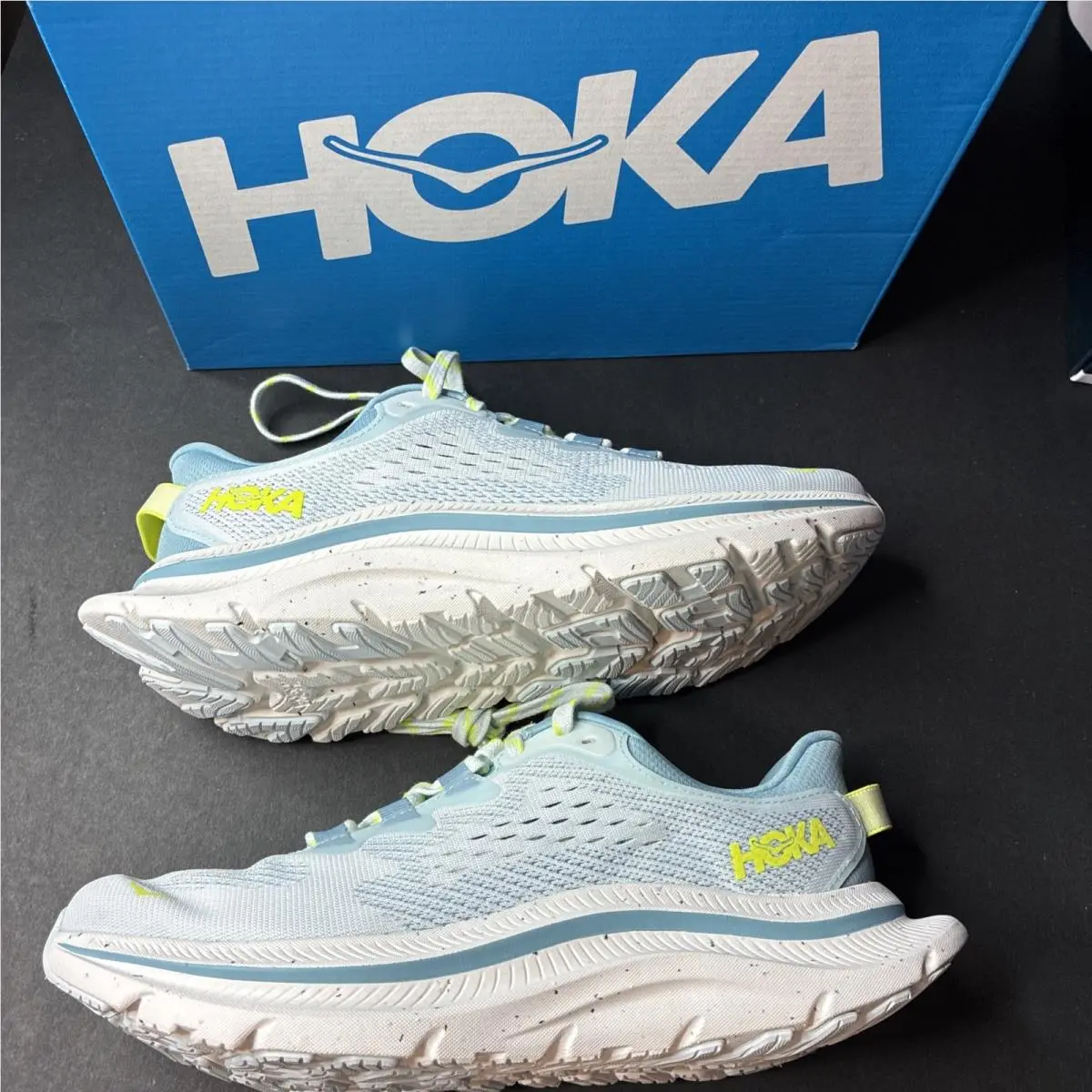 Hoka One One Women Kawana 2 Running Shoes Size 7 B Blue White 1147913 / Tndr