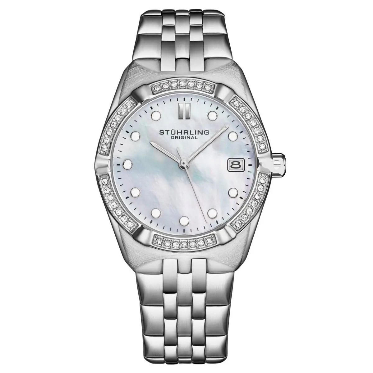 Stuhrling 4062 1 Quartz Classic Stainless Steel Date Womens Watch