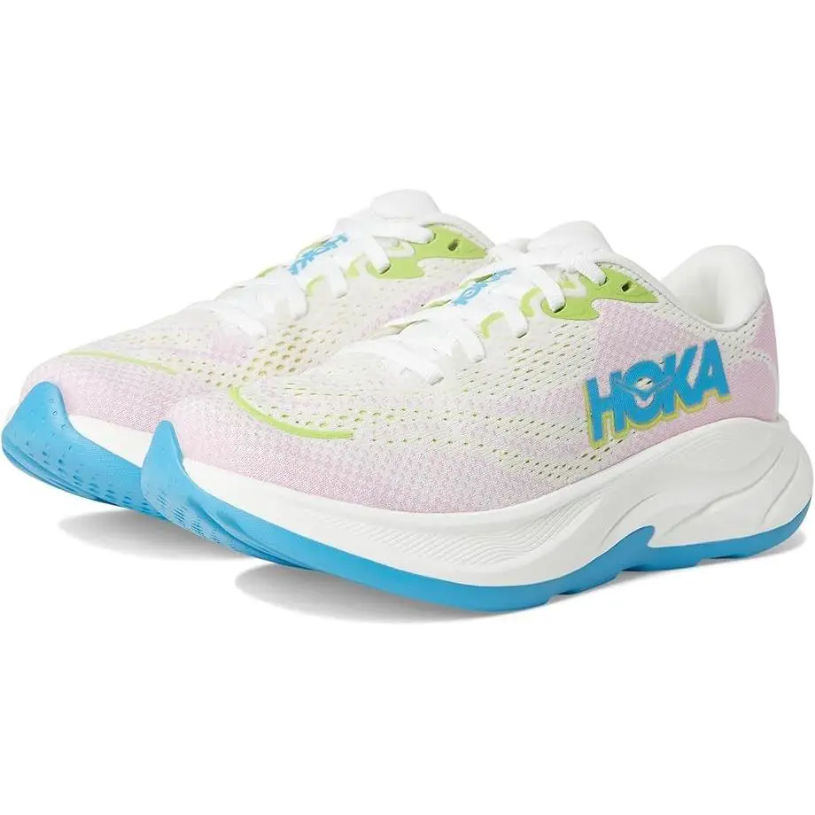 Hoka Rincon 4 Road Running Training Sneakers White Pink Mesh Women`s Size 7 - Frost/Pink Twilight