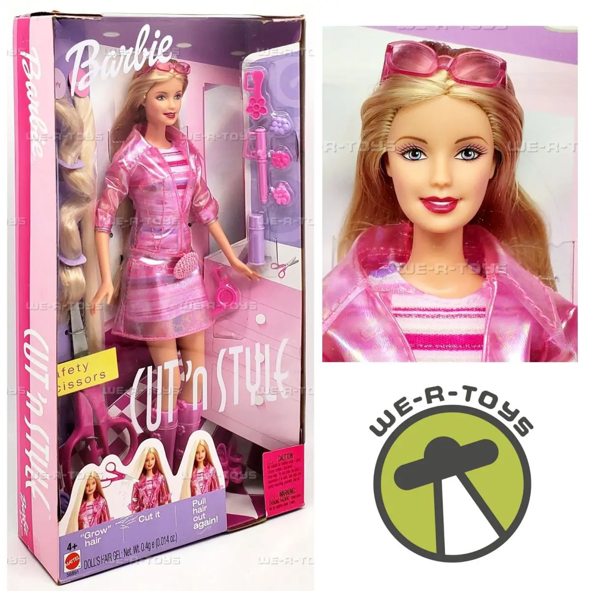 Barbie Cut `n Style Doll with Extra Hair Extensions Scissors More Mattel 2002