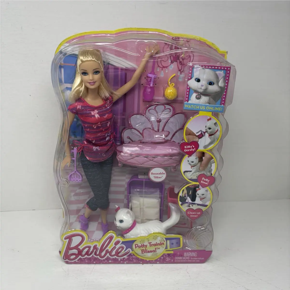 Barbie Life In The Dream House Potty Training Cat Blissa W/ Litter 2013 BDH76