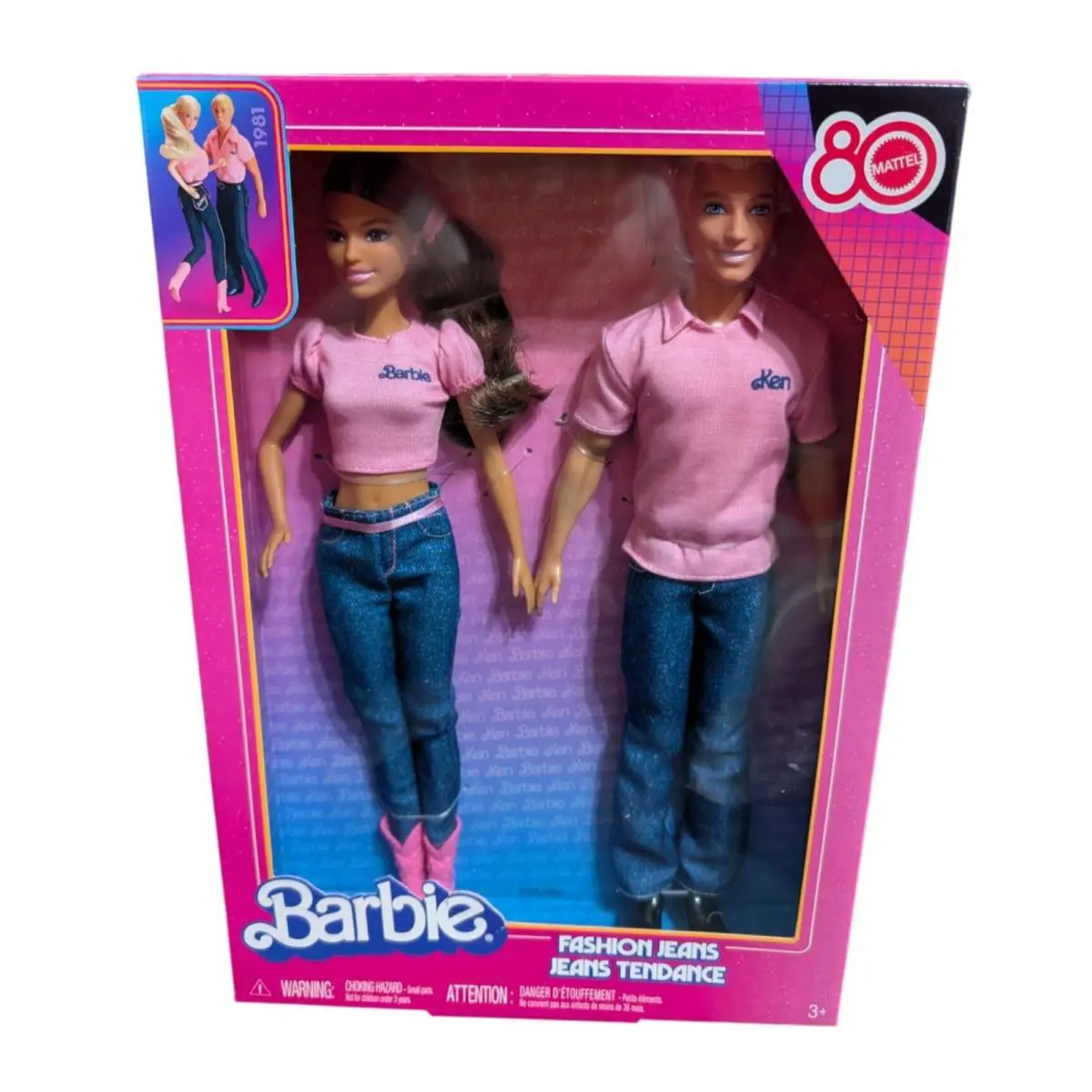 Barbie Ken 80th Anniversary Fashion Jeans Dolls Set 1980s JHD26