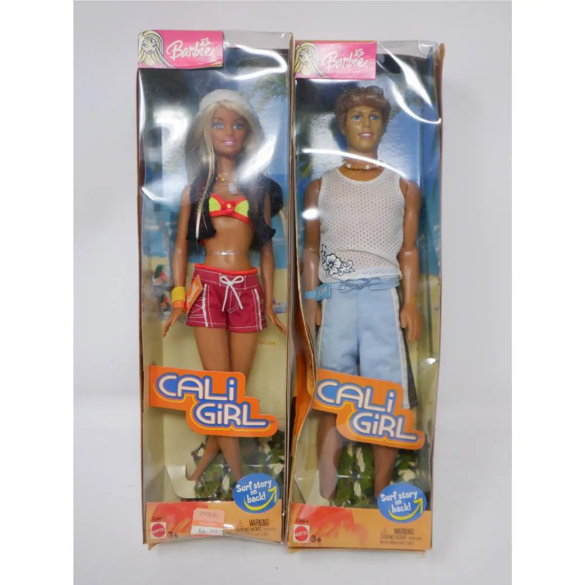 2003 Barbie Cali Girl C6465 Barbie and Ken Mattel Nrfb Excellent
