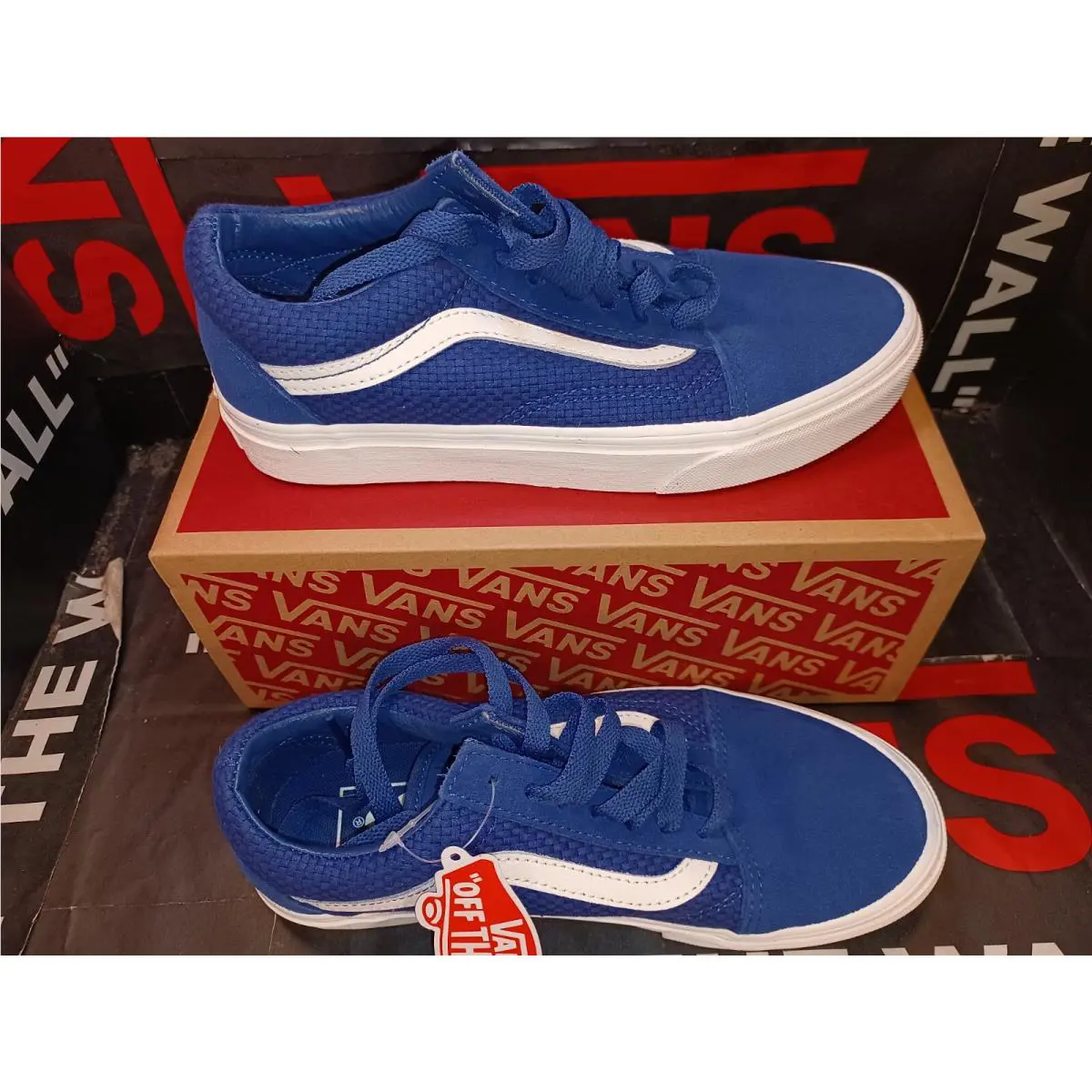 Vans shoes - Vans Woven Check Old Skool - VN0A3WKT45N - Blue White 0