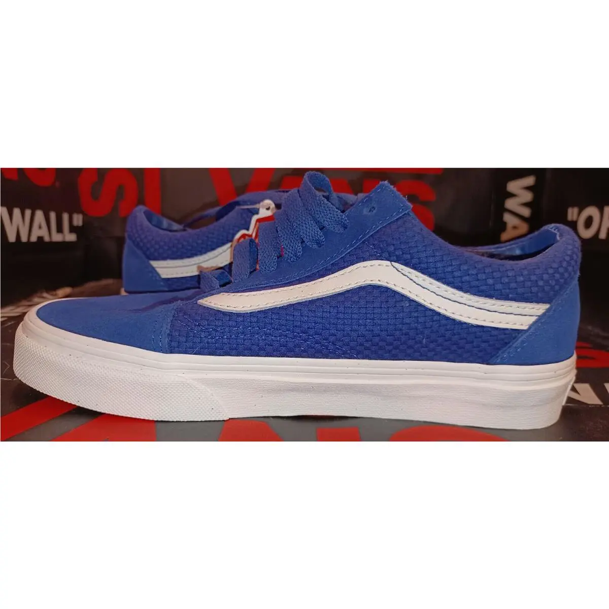 Vans shoes - Vans Woven Check Old Skool - VN0A3WKT45N - Blue White 1
