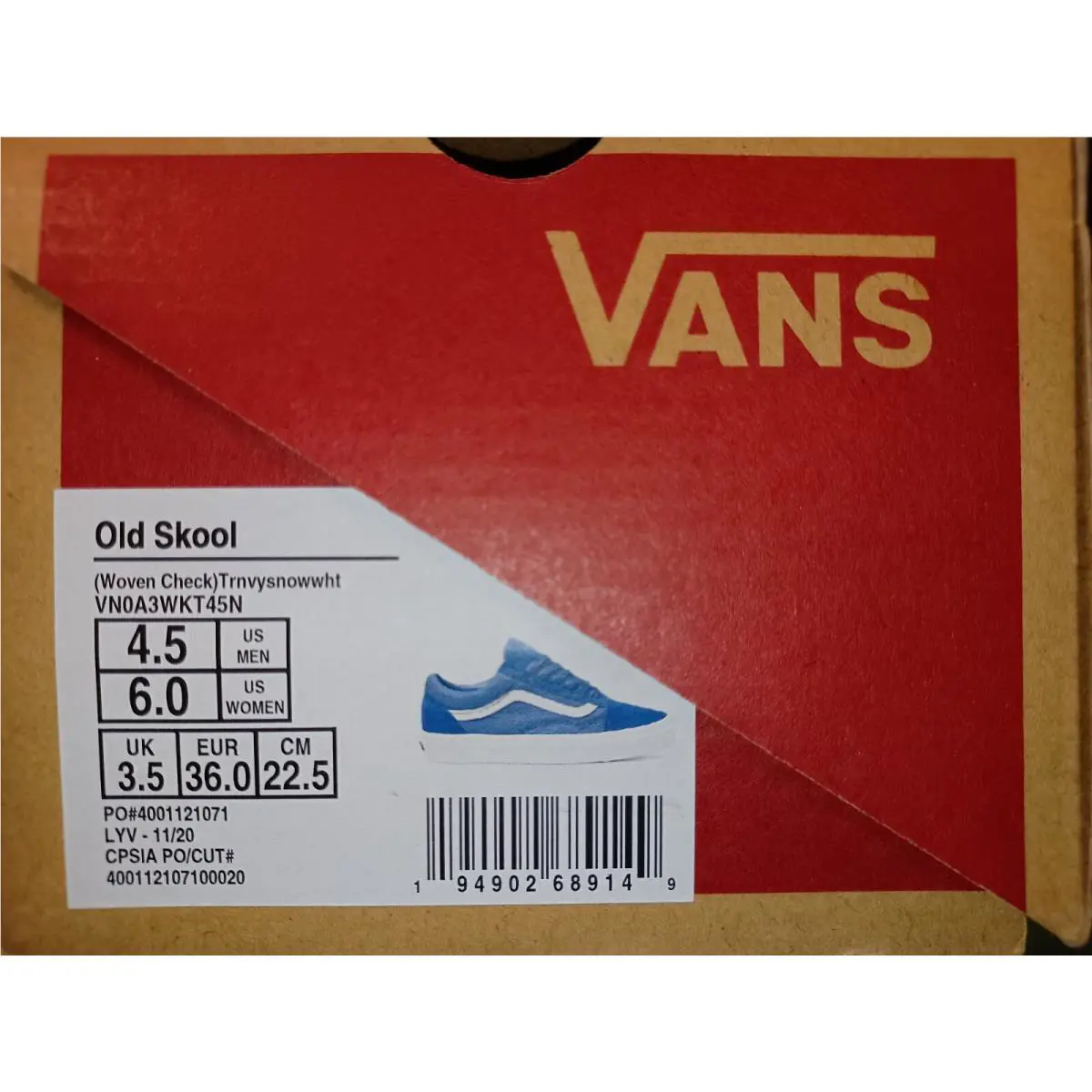 Vans shoes - Vans Woven Check Old Skool - VN0A3WKT45N - Blue White 6