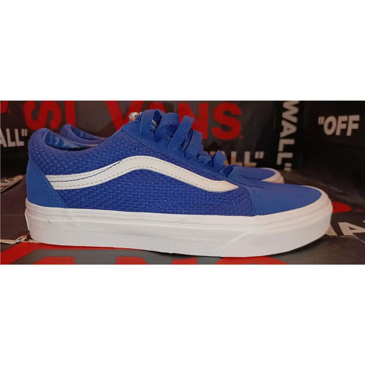 Vans shoes - Vans Woven Check Old Skool - VN0A3WKT45N - Blue White 8