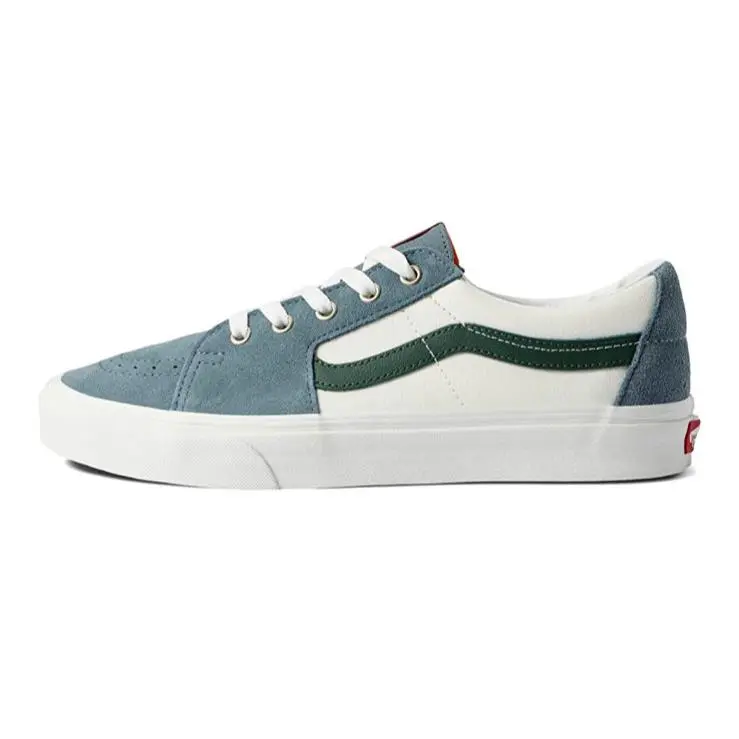 Vans shoes - VANS Sk8-Low - VN0A5KXDBLG - Varsity Canvas Blue / Green 2