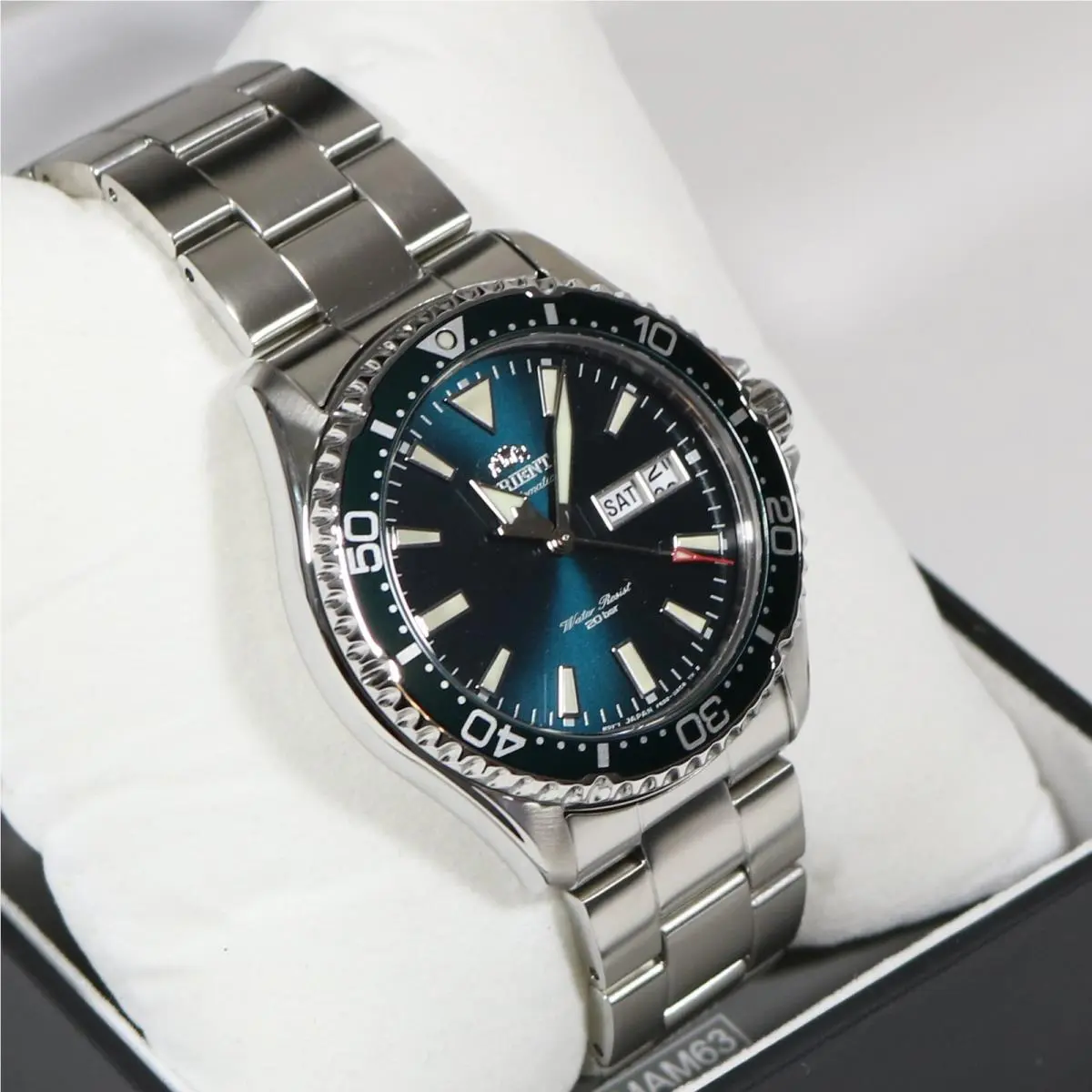 Kamasu Green Dial Men`s Stainless Steel Diver Watch RA-AA0004E39B by Orient