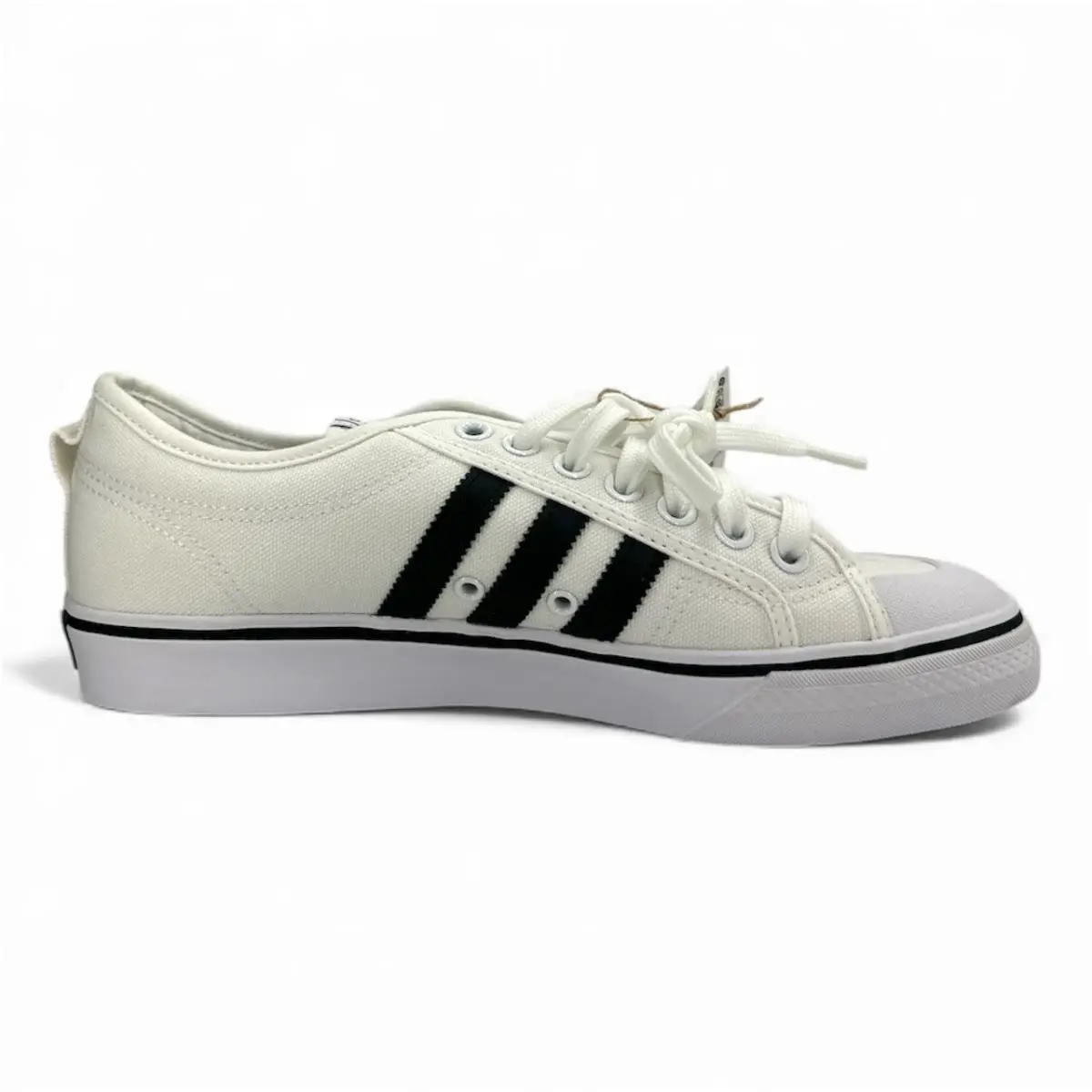 Adidas Nizza Men’s Canvas Sneakers White Black CQ2333 - Size 10