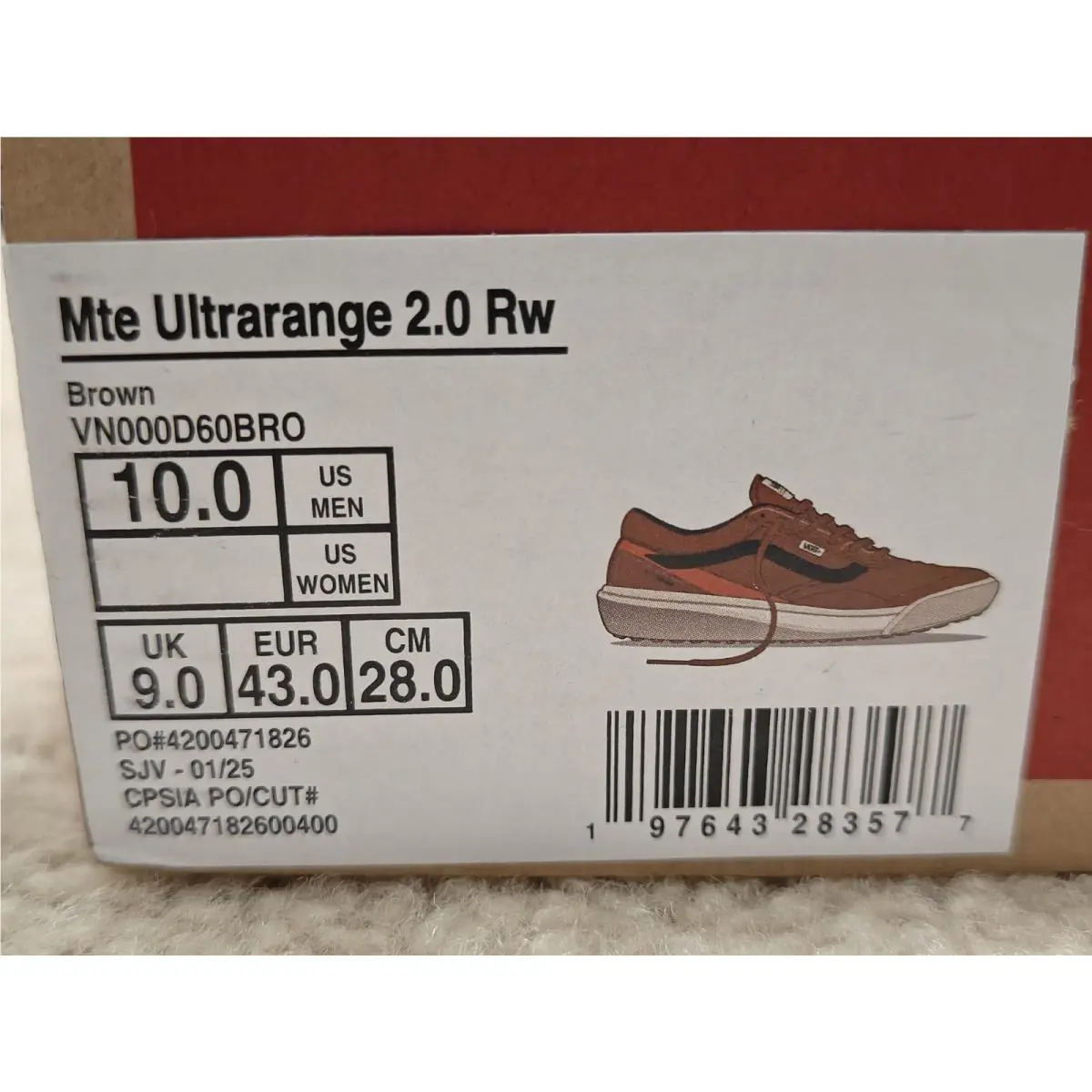 Vans shoes - VANS MTE ULTRARANGE 2.0 SE - VN000D60BRO - Brown, Orange 5