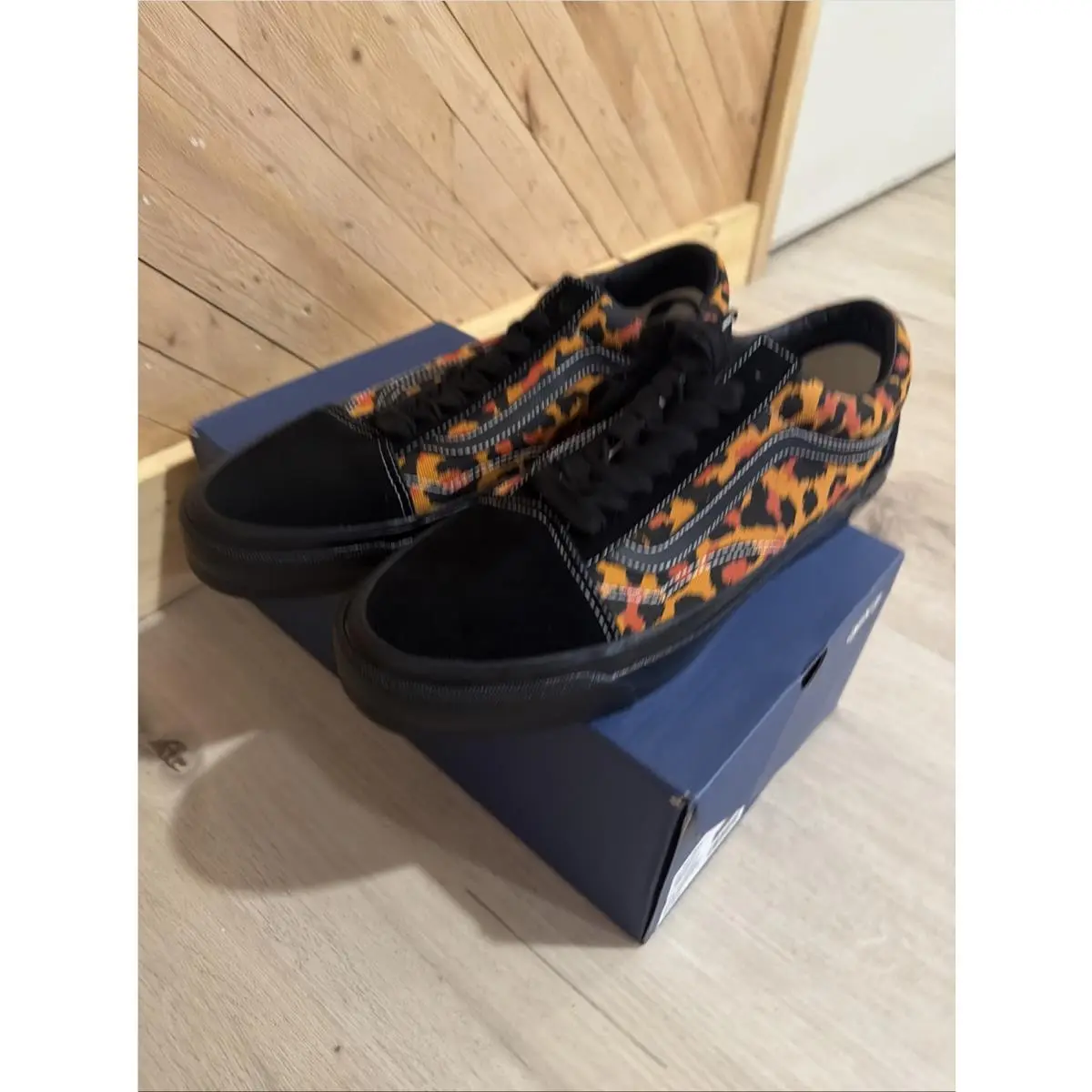 Men`s Lx Old Skool Leopard Double Black Striped Skate Shoes Size 10 by Vans