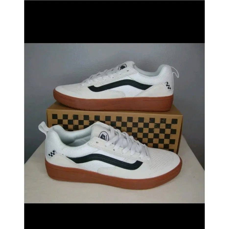 Vans Zahba Retro Skate Shoes Mens13 Suede White Black Gum VR3 Cush Classic Style
