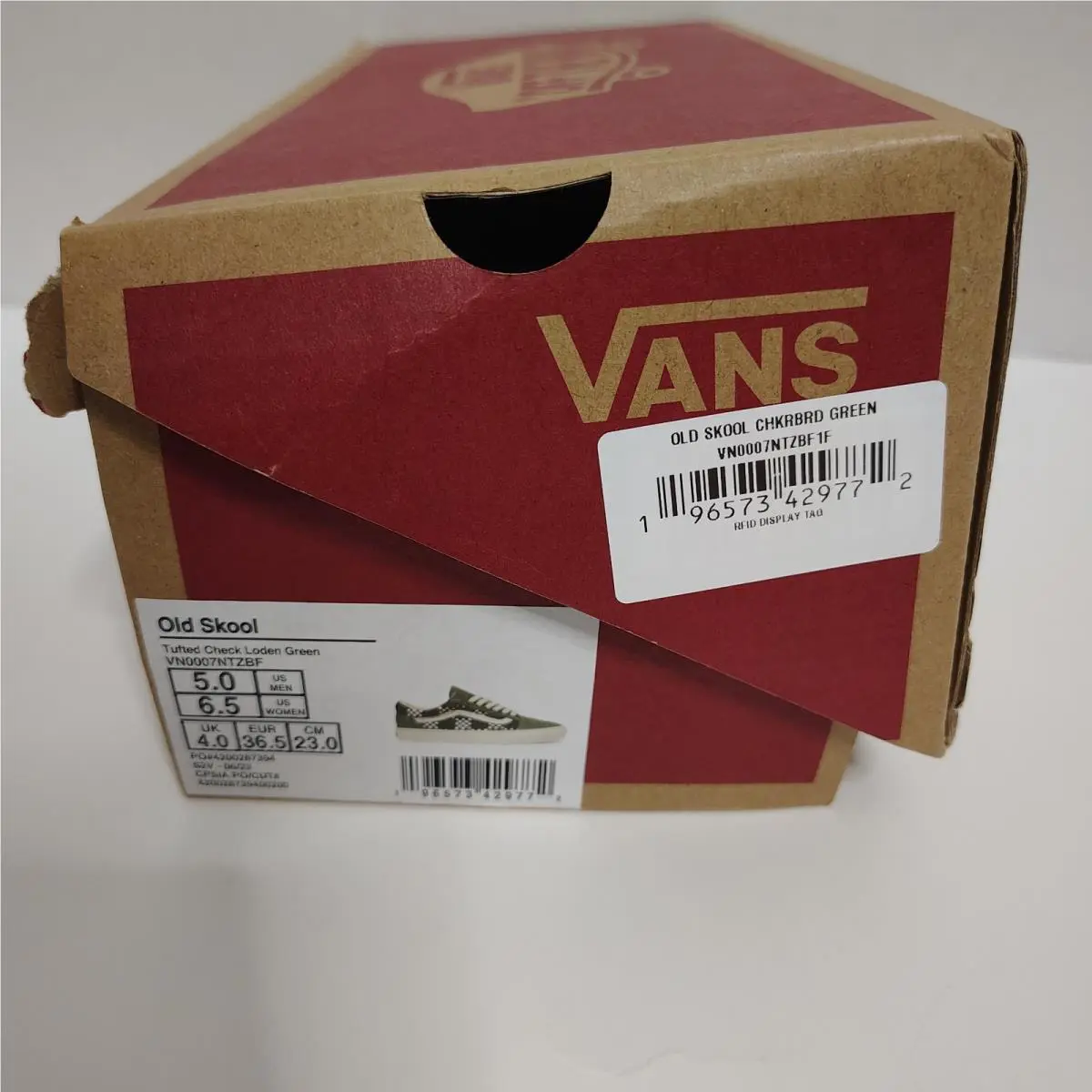 Vans shoes - VANS Old Skool - Old Skool - VN0007NTZBF - Tufted Check Loden Green (UPC: 196573430037) 1