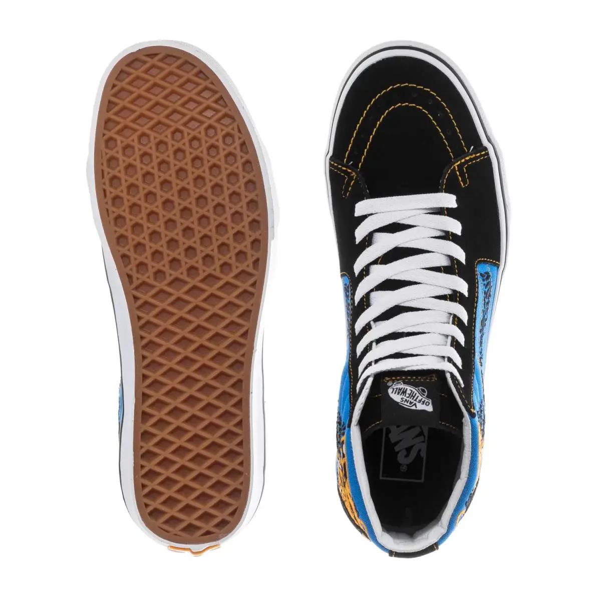 Vans shoes - VANS Sk8-Hi - BLACK / BLUE / GOLD BUTTERFLY SKULL - VN0A32QGBER 8