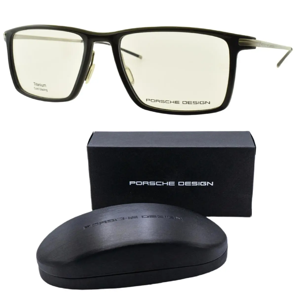 Porsche P8363 E 54-18-145 Black Silver Rectangle Full Rim Optical Frame
