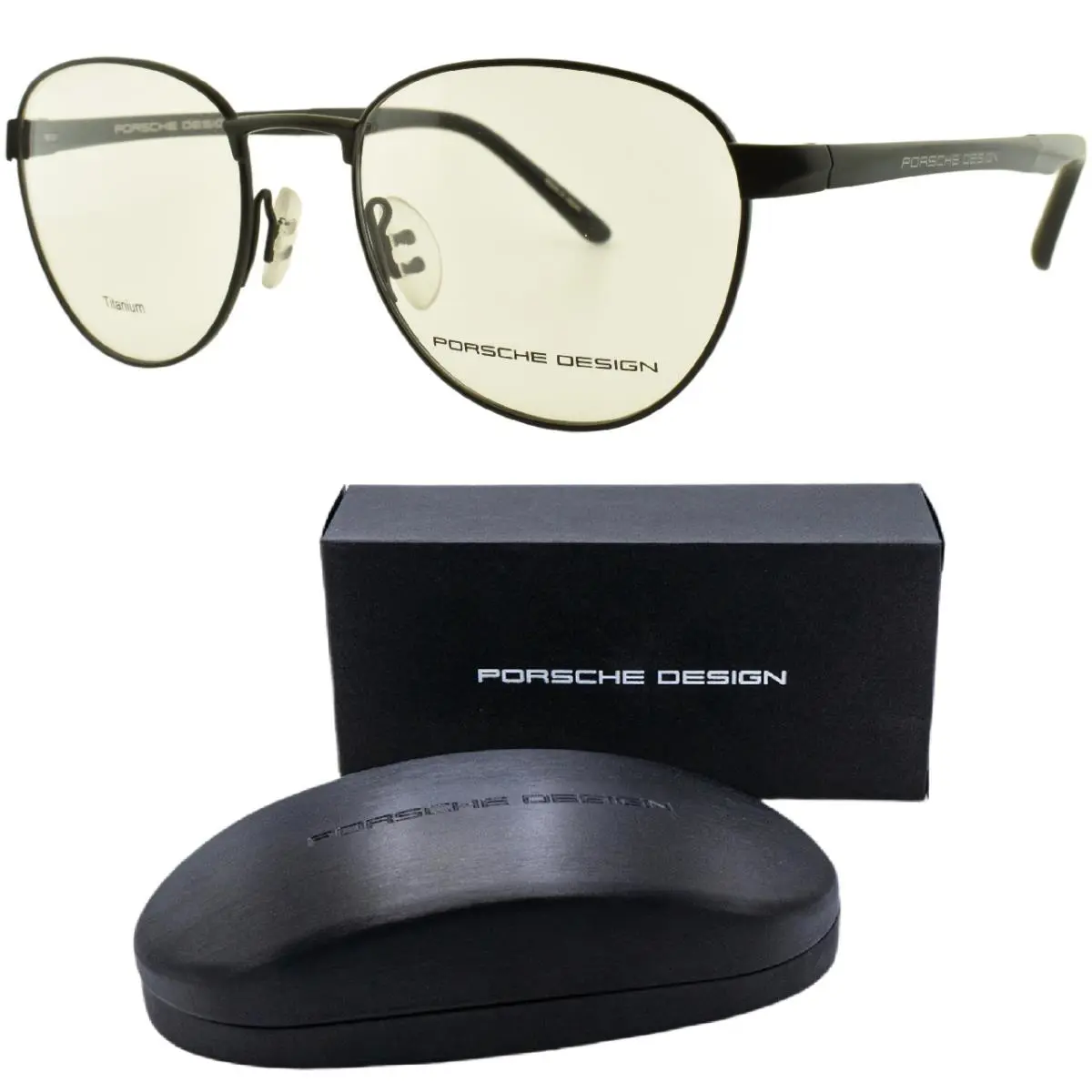 Porsche P8369 A 52-19-145 Black Square Full Rim Titanium Optical Frame