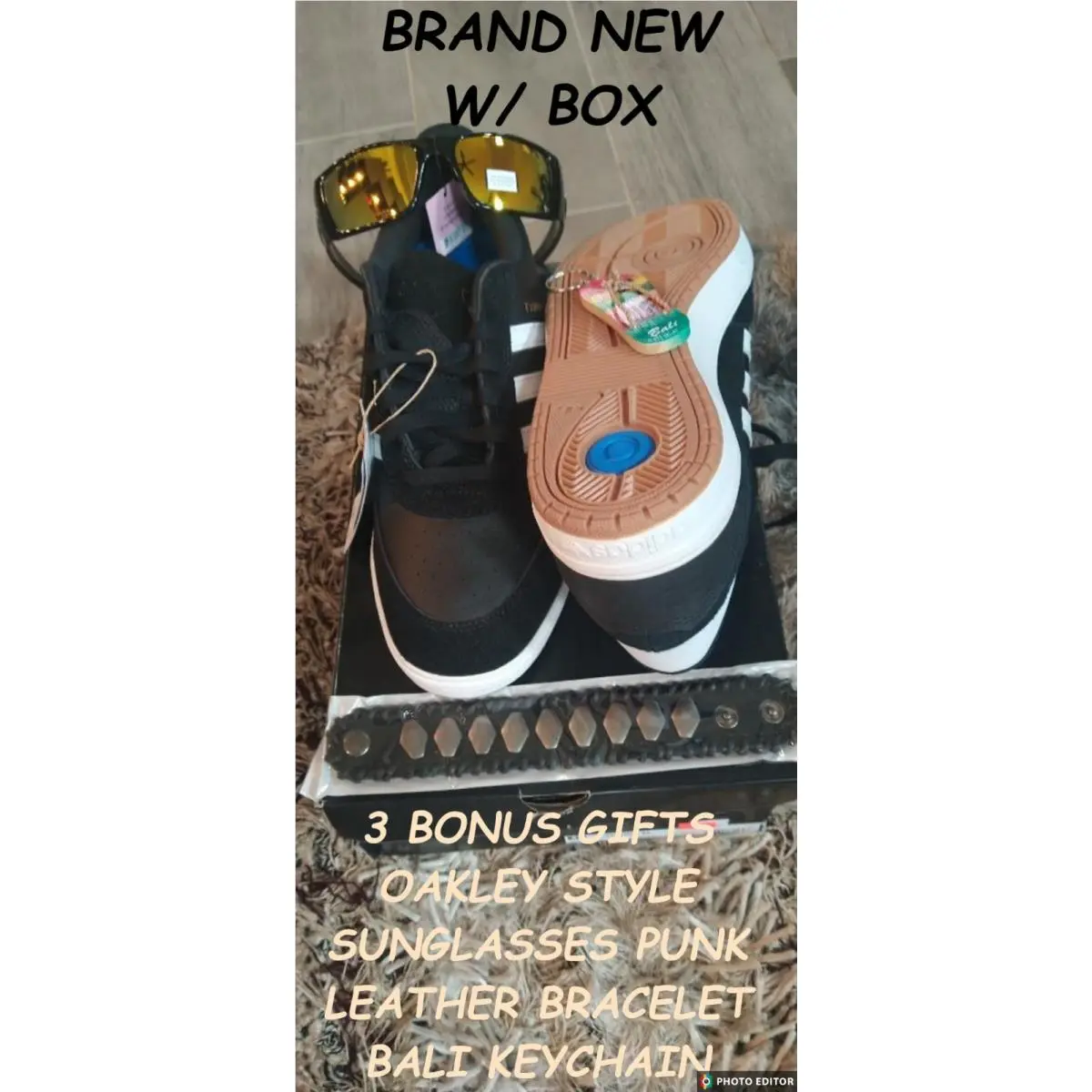 New/boxed JI0846 Adidas Skateboarding Tyshawn 2 Black/white Stripe SZ=11+BONUSES