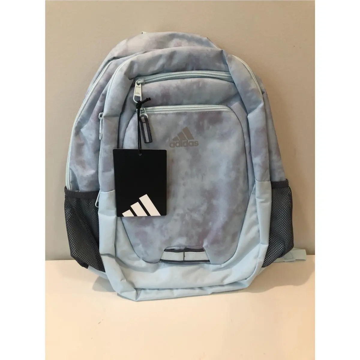 Adidas Primetime Backpack Large Bookbag Gym Sandy Blue Grey
