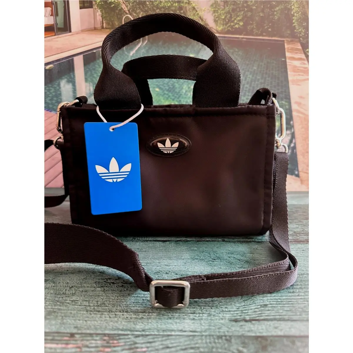 BN  Micro Mini Tote Crossbody Black JL4073 by Adidas